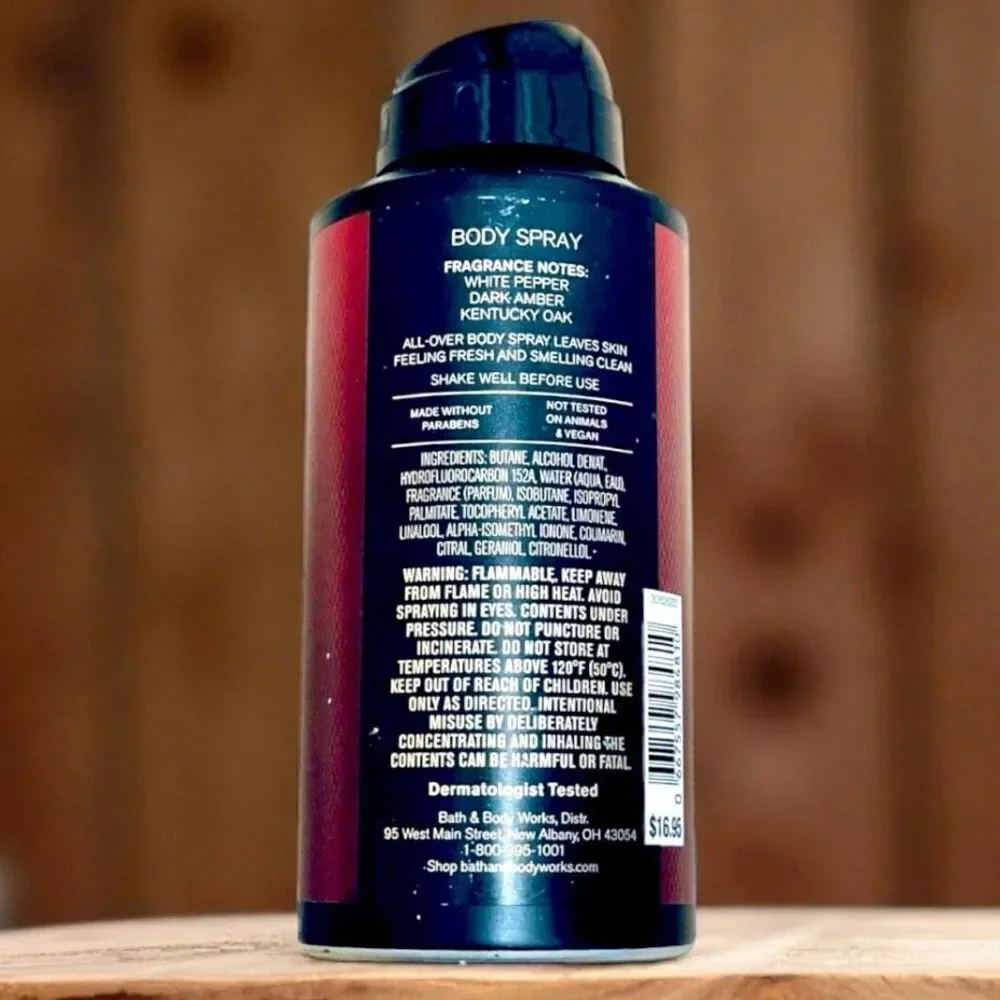 Bath & Body Works Lot of 3 Bourbon Men’s Collection Pepper Amber Oak Body Spray